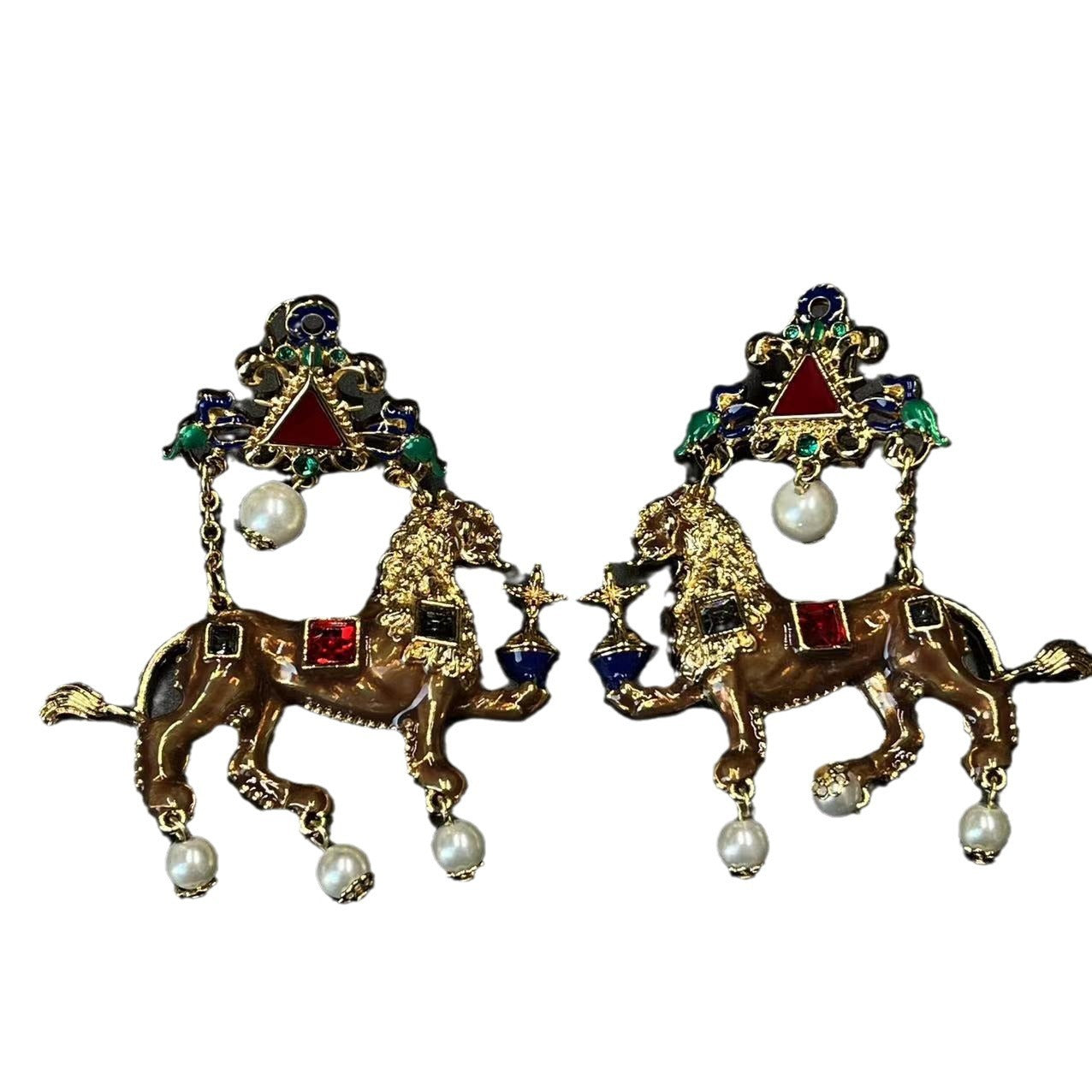 Enamel Heavy Industry Animal Cartoon Multi element Earrings