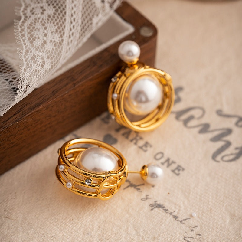 Retro small fragrant style circular temperament earrings, ni