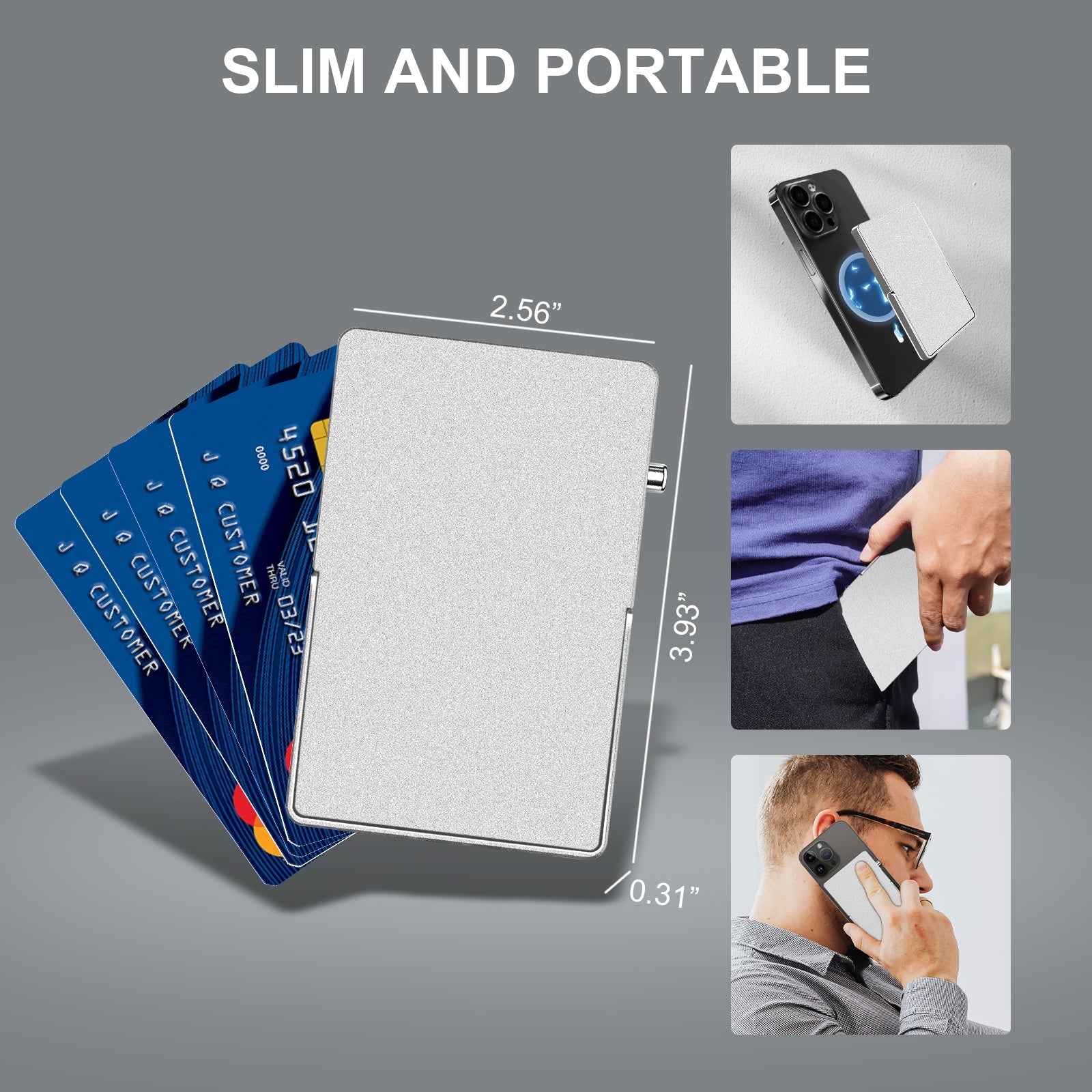 RFID Blocking Wallet Minimalist Slim Card Holder for Magsafe