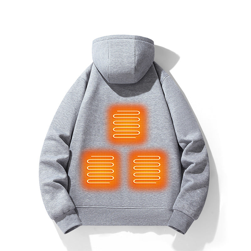 European and American zipper cardigan heating hoodie intelli