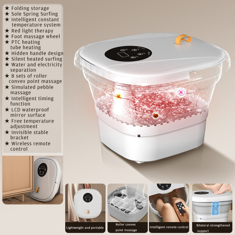 Folding Foot Bath Tub with Electric Massage Deep Foot Soakin