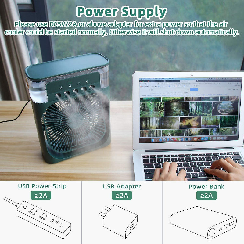 Desktop Electric Fan Air Cooler Water Cooling Spray Fan Port
