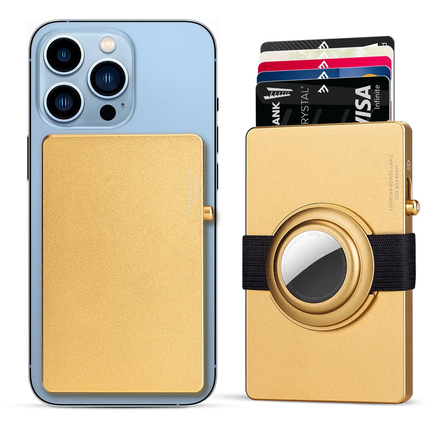 TOYFID All-Aluminum Pop Up Slide Rfid Slim Card Holder Walle
