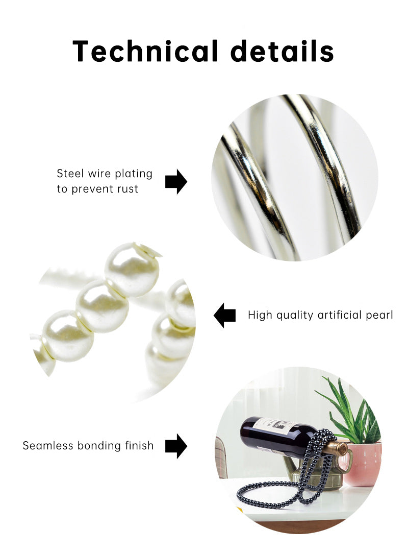Pearl Necklace Stainless Steel Wine Rack Wine Pedestal Clamp