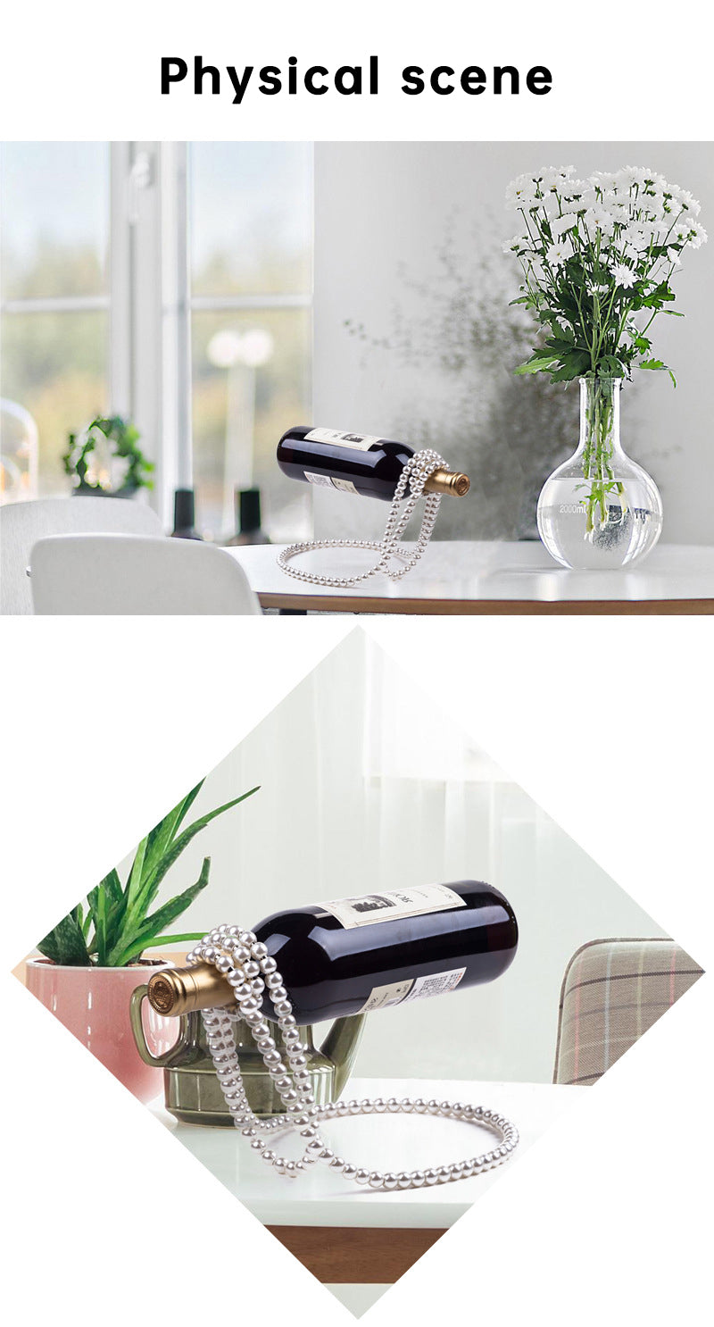 Pearl Necklace Stainless Steel Wine Rack Wine Pedestal Clamp
