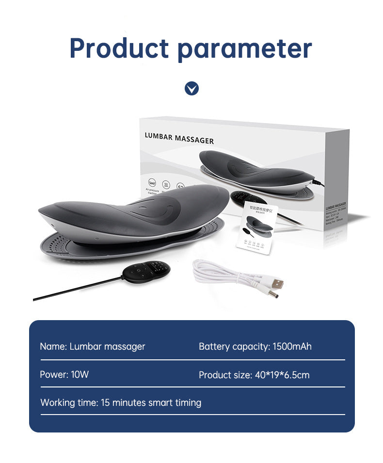 Waist Massager Lumbar Traction Inflatable Hot Compress Back