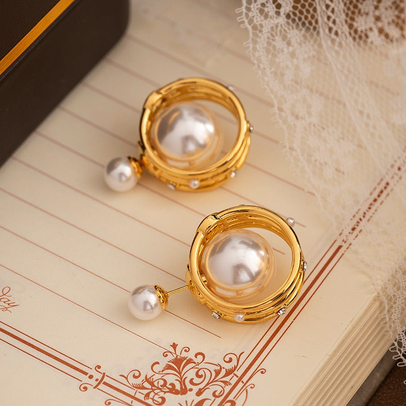 Retro small fragrant style circular temperament earrings, ni