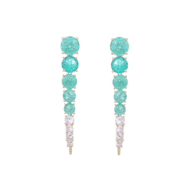 French haute couture earrings, women's long style, face modi
