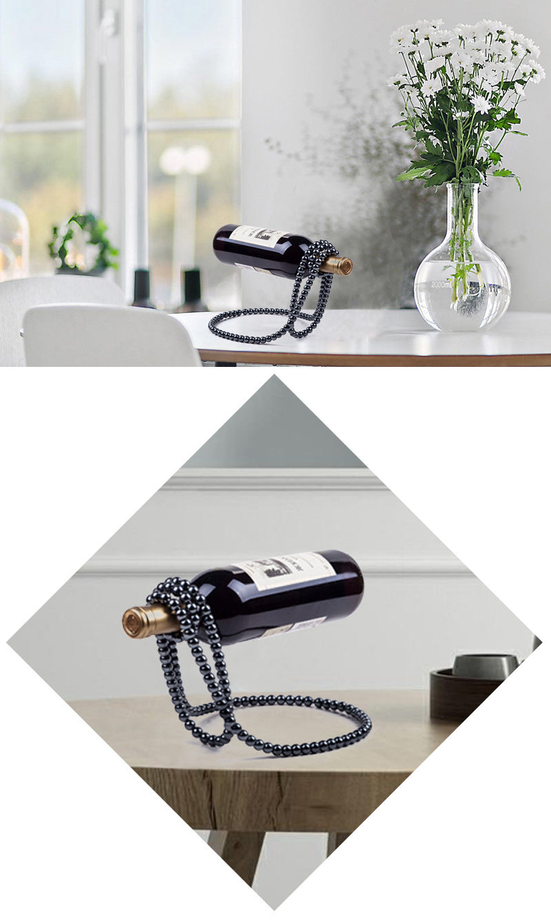 Pearl Necklace Stainless Steel Wine Rack Wine Pedestal Clamp