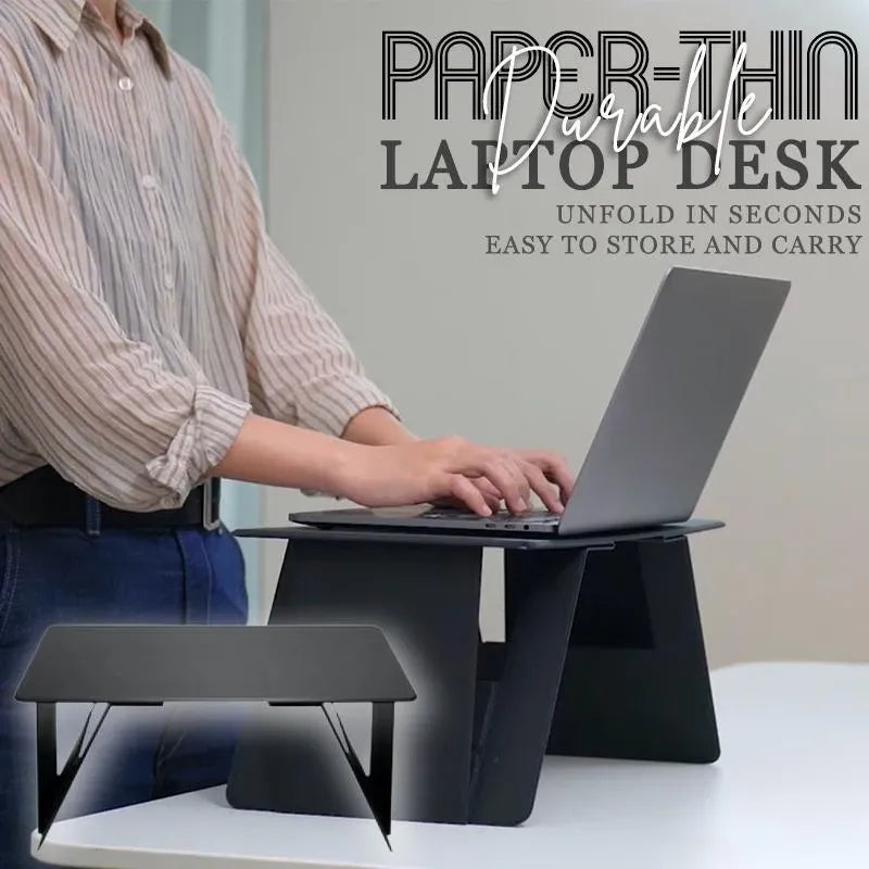Portable Laptop Desk Stand: Foldable & Adjustable, Ideal for