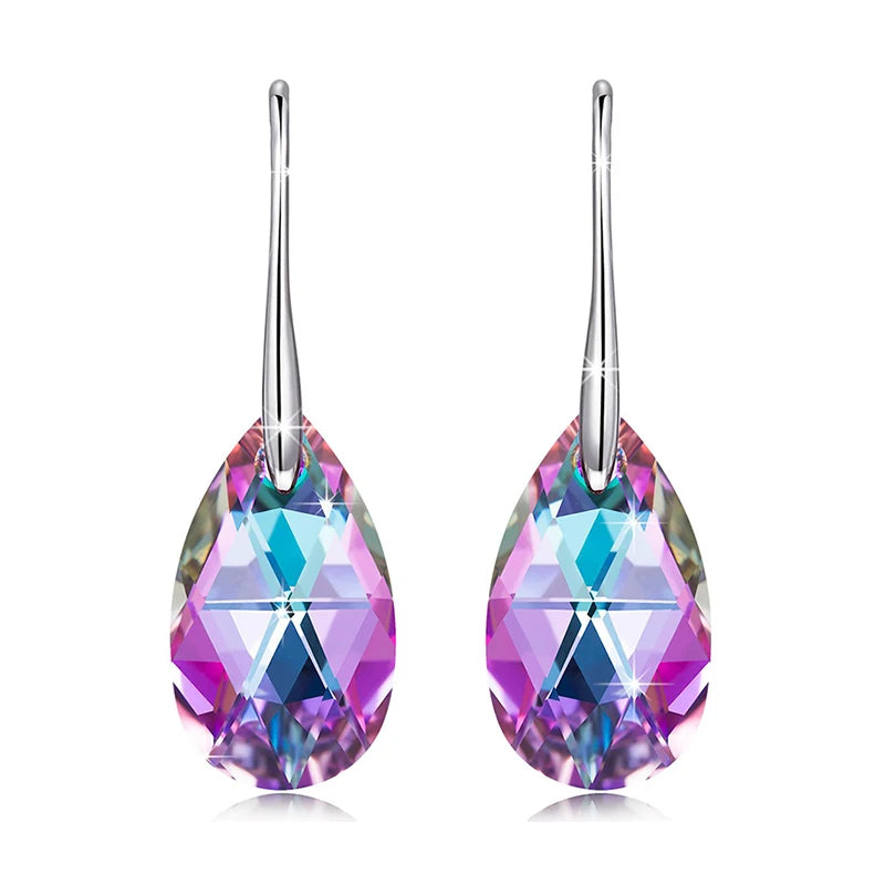 Korean Pear-Shaped Crystal Earrings