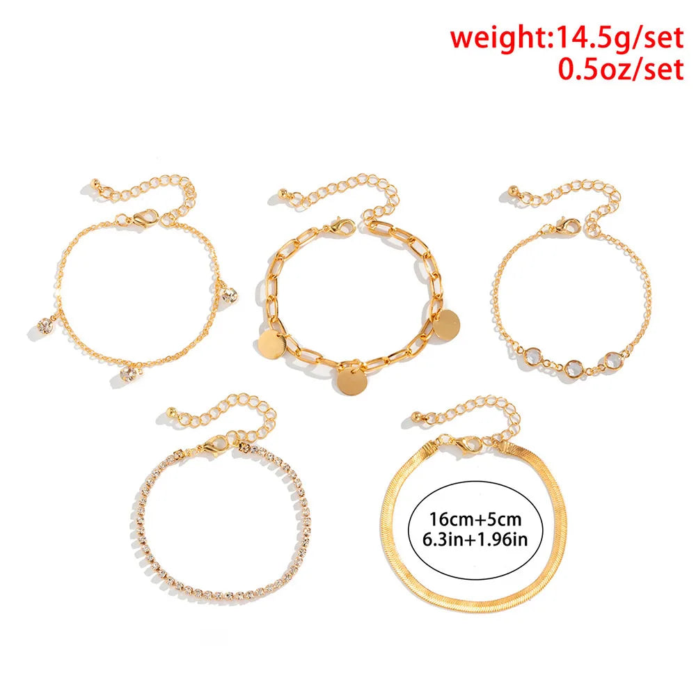 Boho Snake Bone Chain Bracelet Set