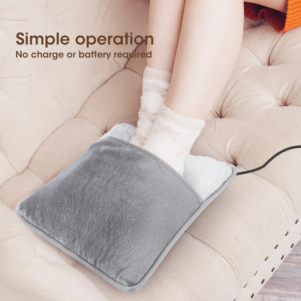 Electric Heating Pad Washable Foot Warmer Soft Plush Blanket