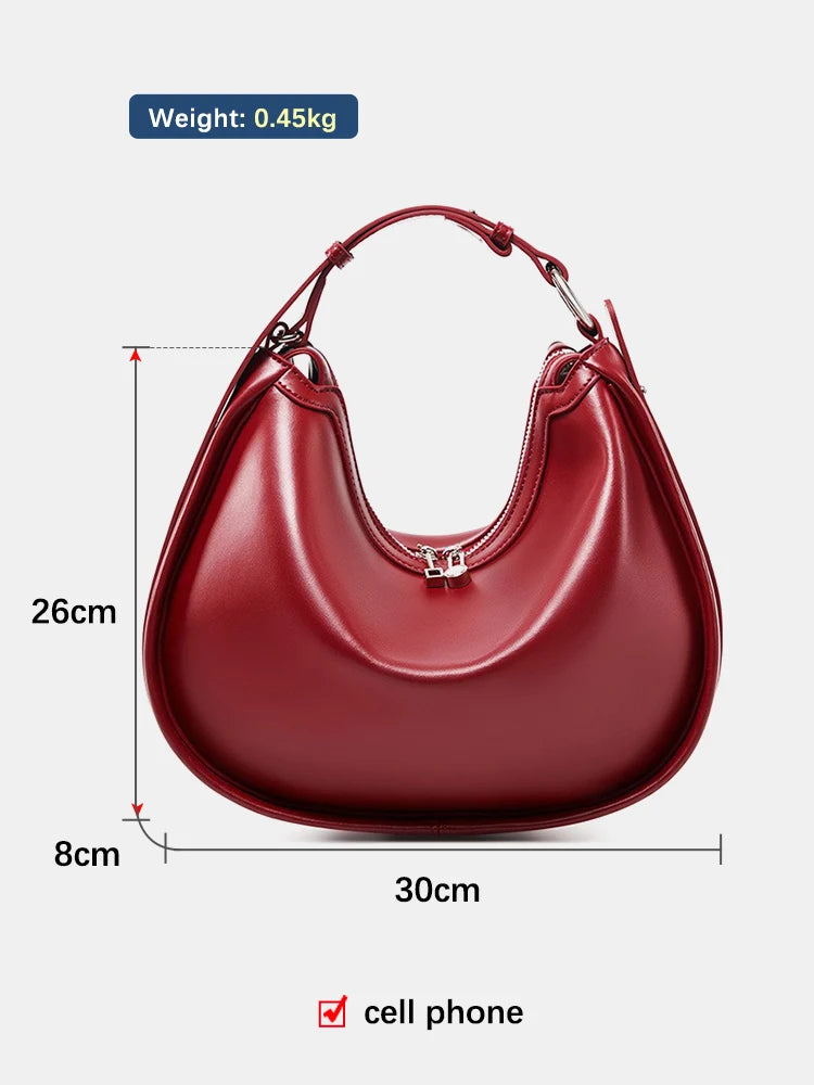 Zency Premium Leather Hobo Bag