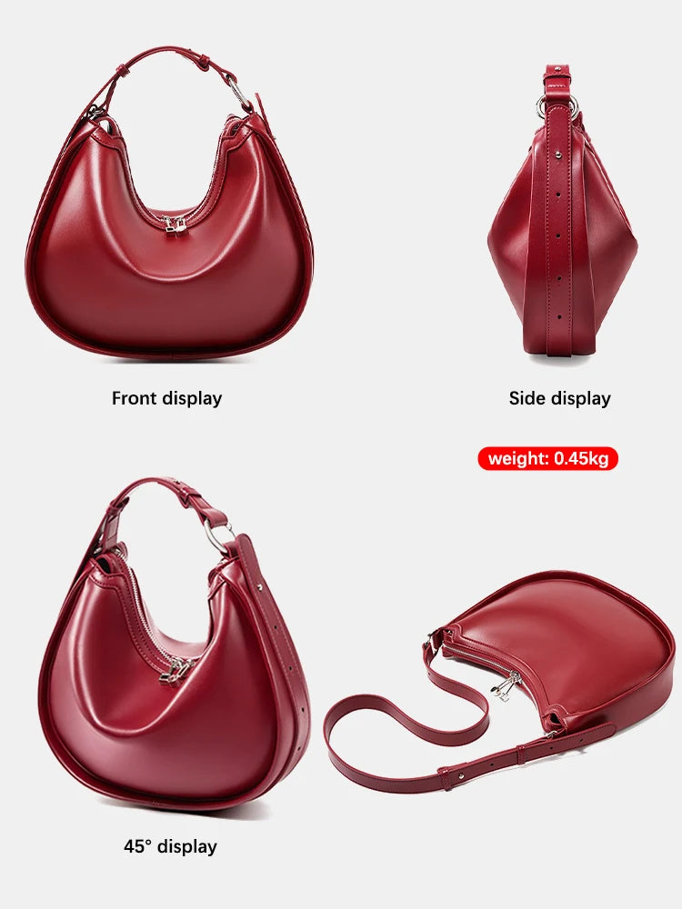 Zency Premium Leather Hobo Bag