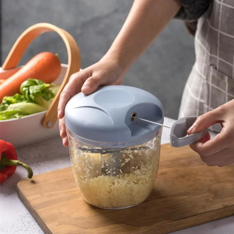500/900ML Hand Chopper Manual Rope Food Processor Silcer Shr