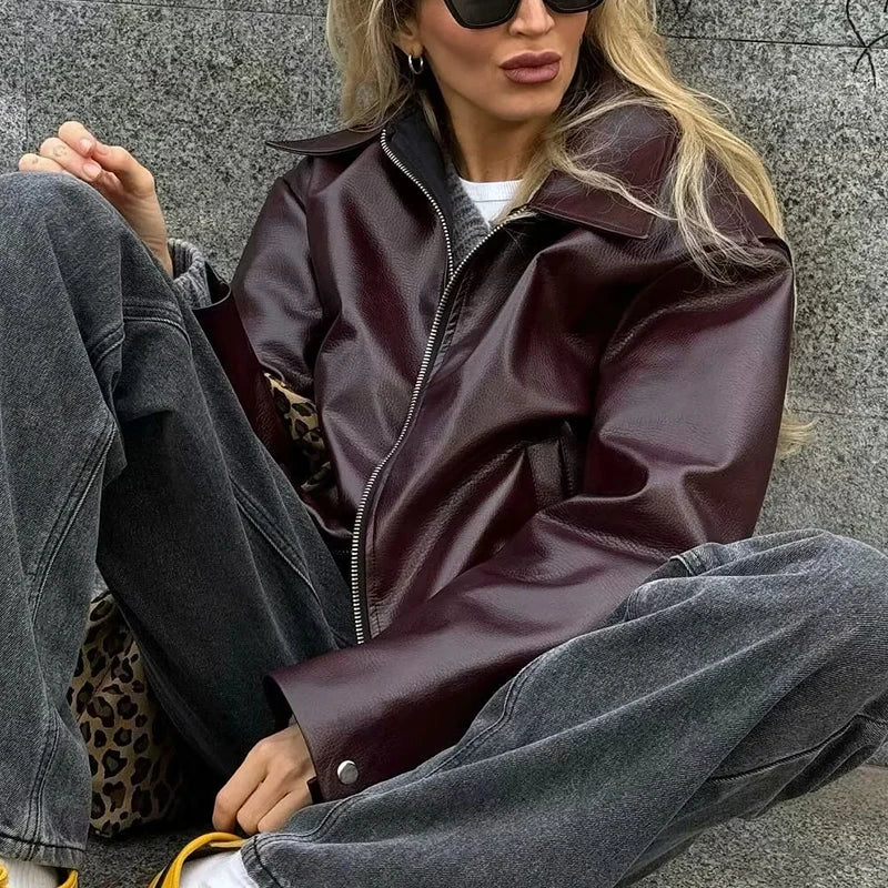 Women’s Leather Streetwear Jacket