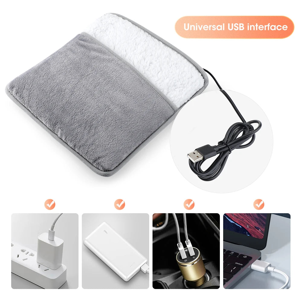 Electric Heating Pad Washable Foot Warmer Soft Plush Blanket
