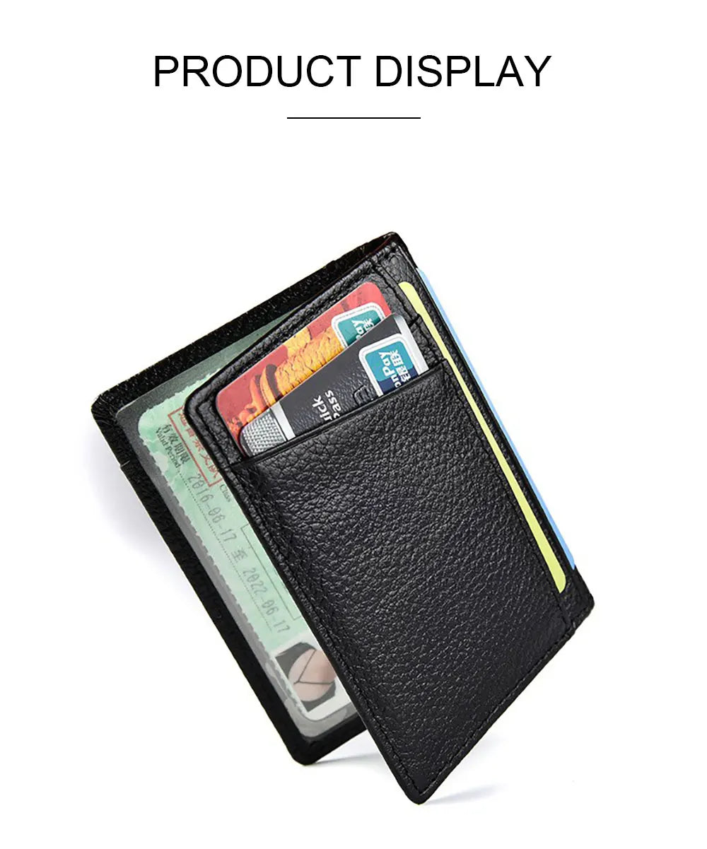 Buylor Men's Wallet Soft Super Slim Wallet Genuine Leather M