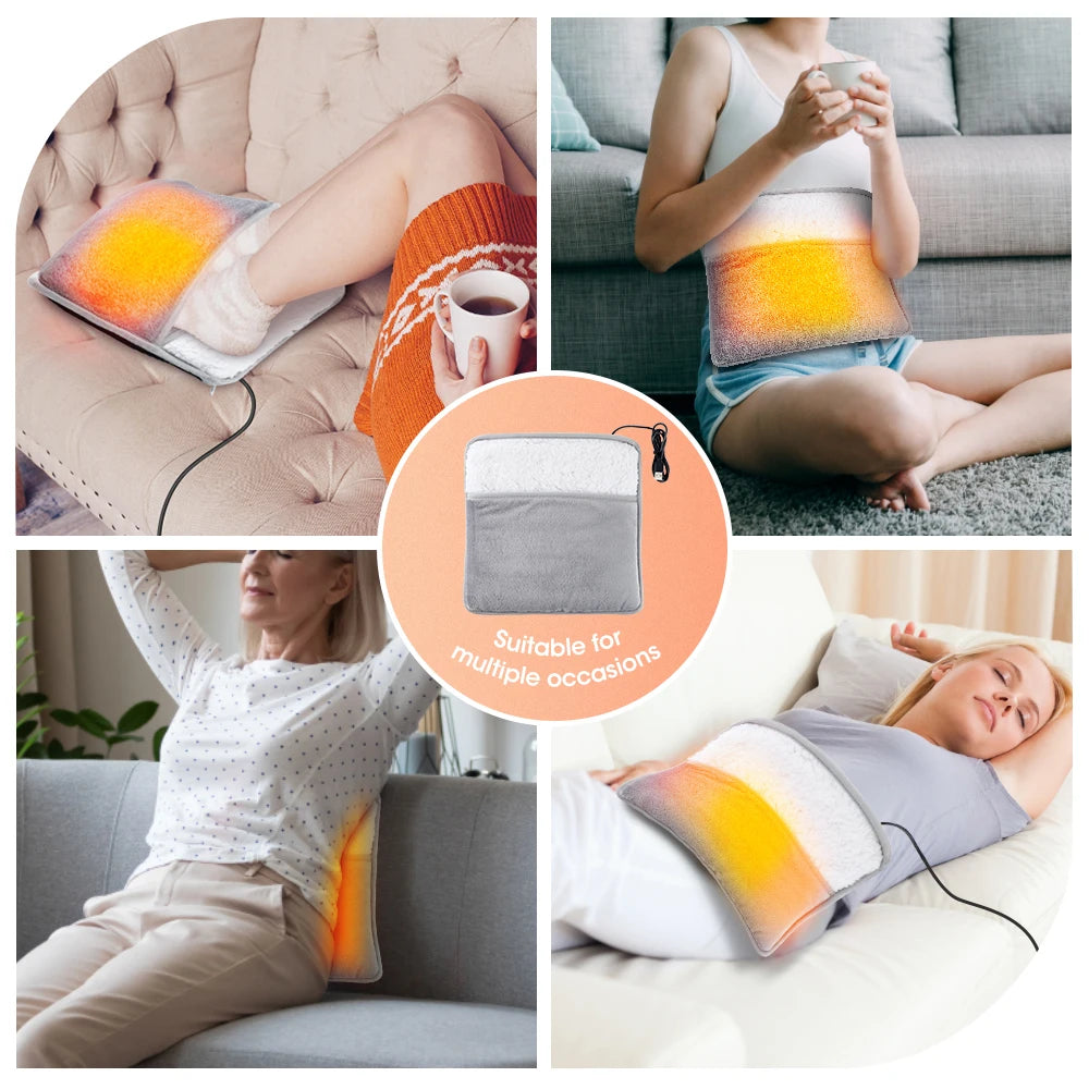 Electric Heating Pad Washable Foot Warmer Soft Plush Blanket