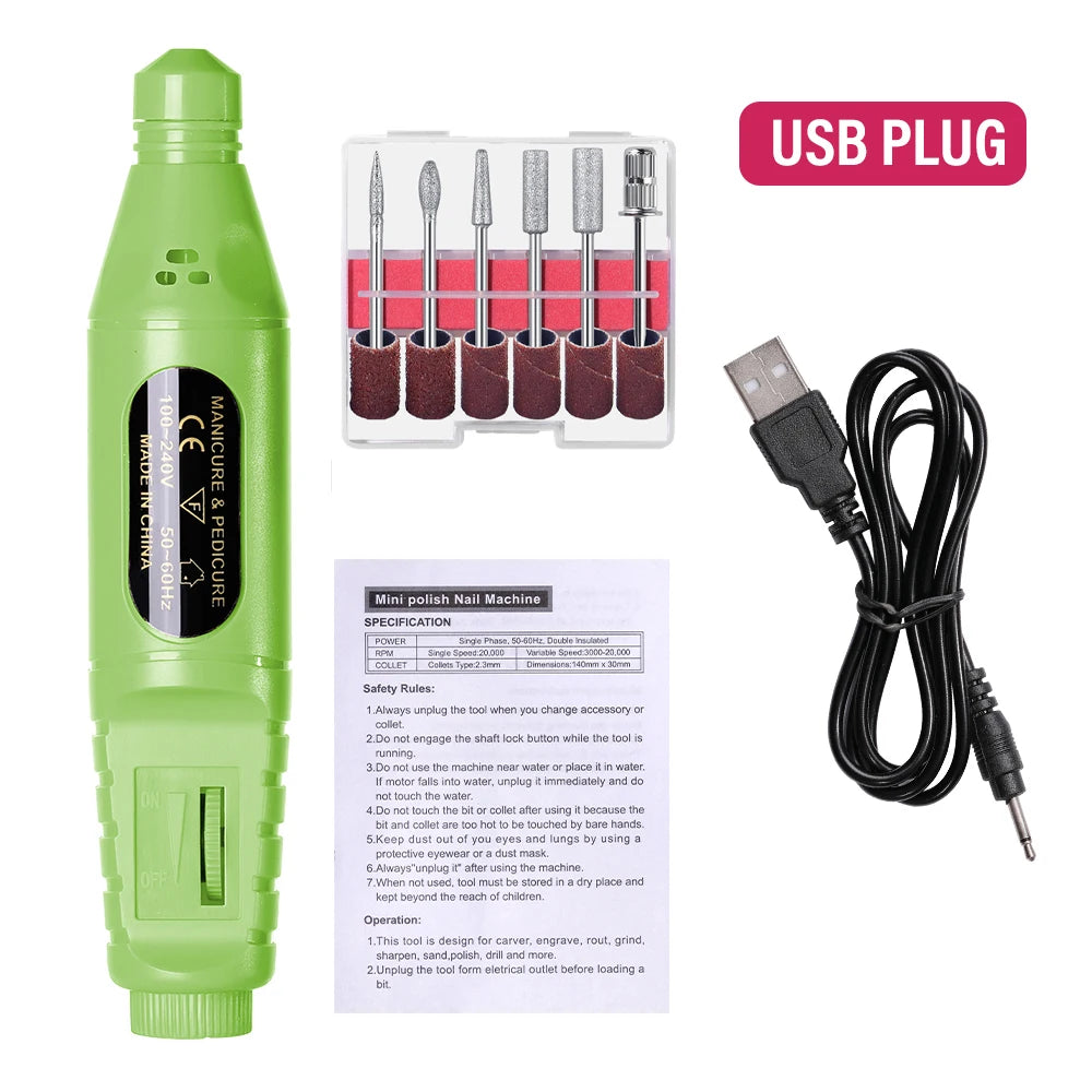Electric Nail Sander Nail Drill Machine Mill For Manicure Dr