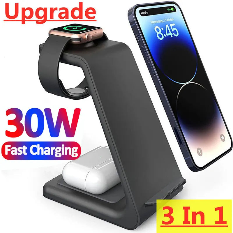 30W 3-in-1 Wireless Charger Stand