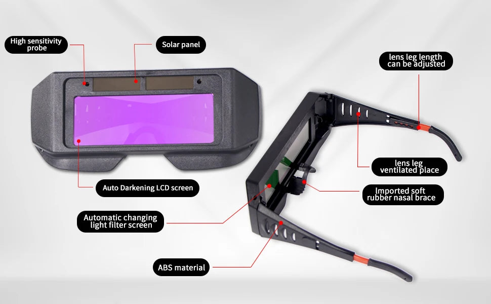 Solar Powered Welding Helmet Auto Darkening Welding Goggles