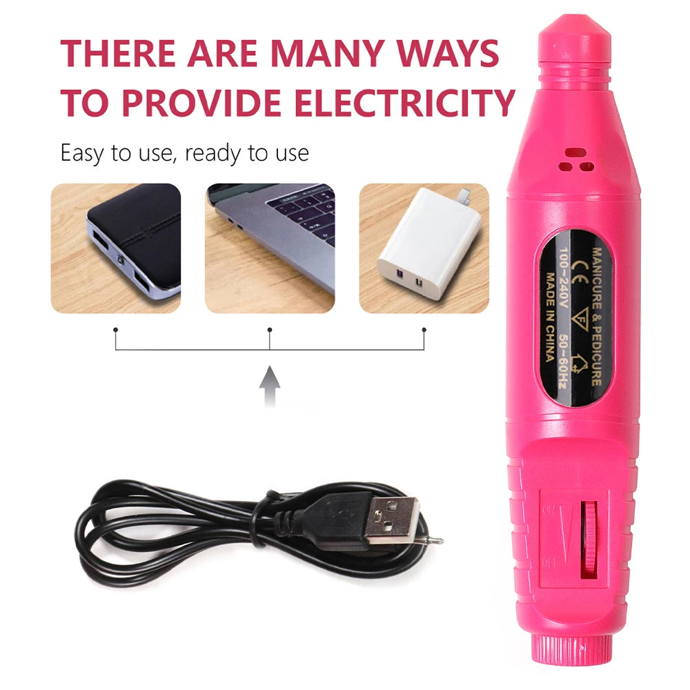 Electric Nail Sander Nail Drill Machine Mill For Manicure Dr