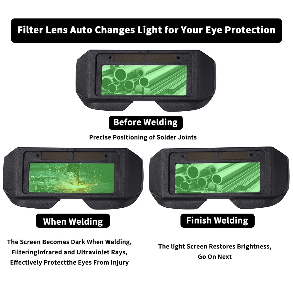 Solar Powered Welding Helmet Auto Darkening Welding Goggles