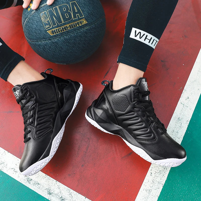 Leather Men’s Basketball Sneakers