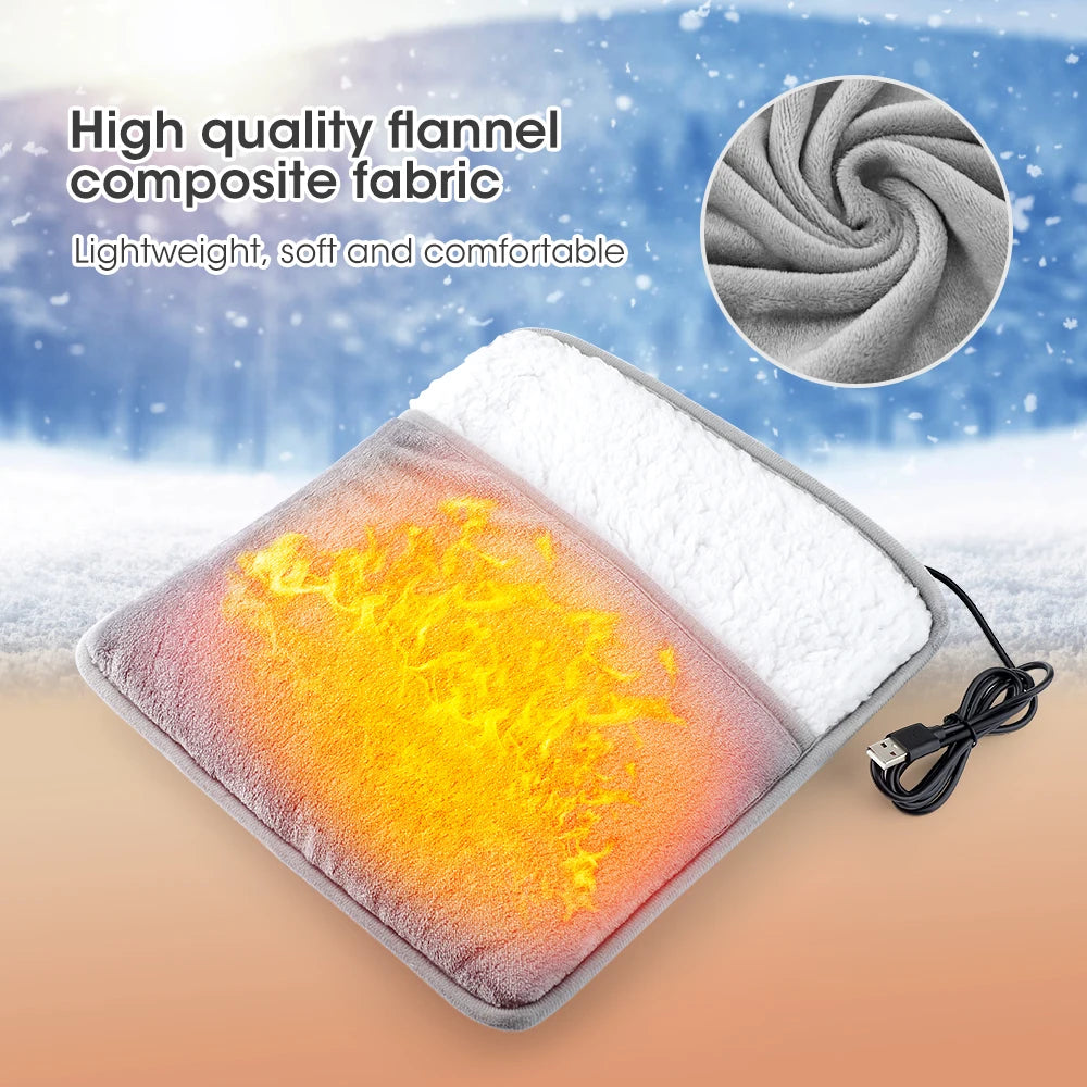 Electric Heating Pad Washable Foot Warmer Soft Plush Blanket