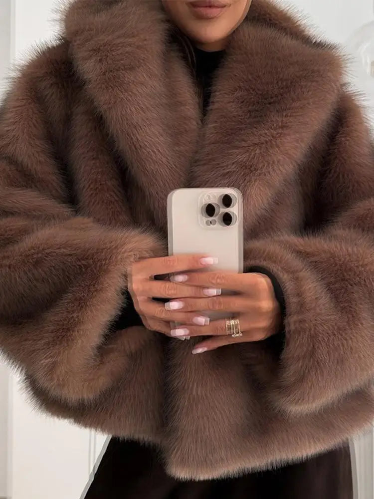 Furry Faux Fur Winter Coat