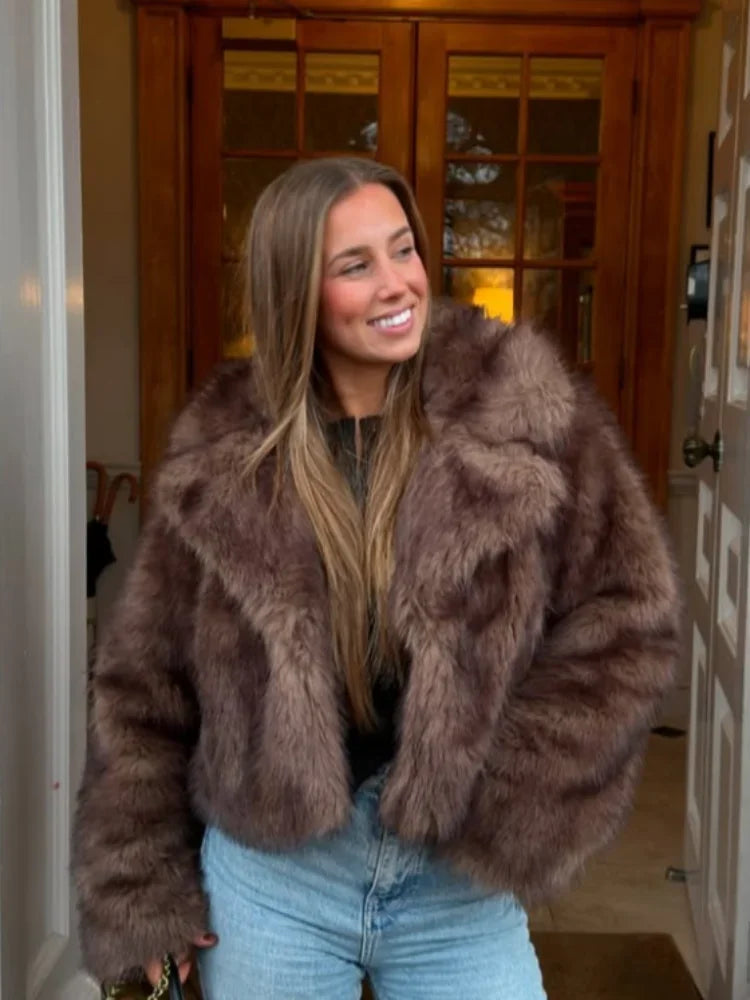Furry Faux Fur Winter Coat