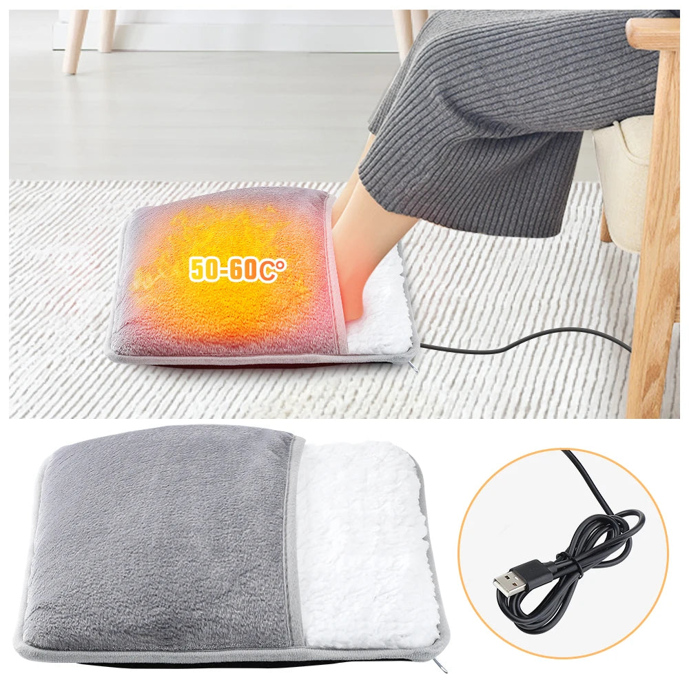 Electric Heating Pad Washable Foot Warmer Soft Plush Blanket