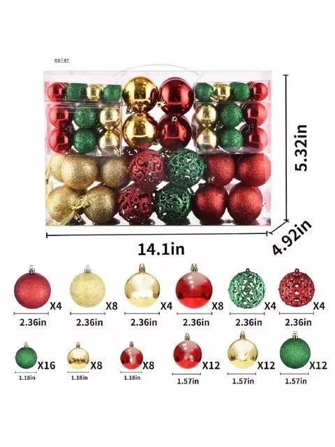 100pcs Christmas Tree Baubles Set - Jasmind Stores