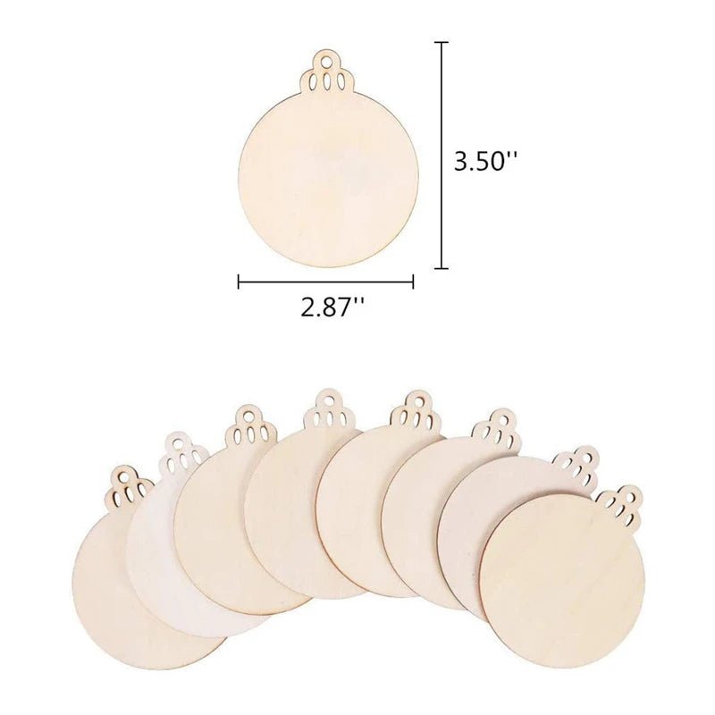 10pcs Wooden Christmas Baubles Tags - Jasmind Stores