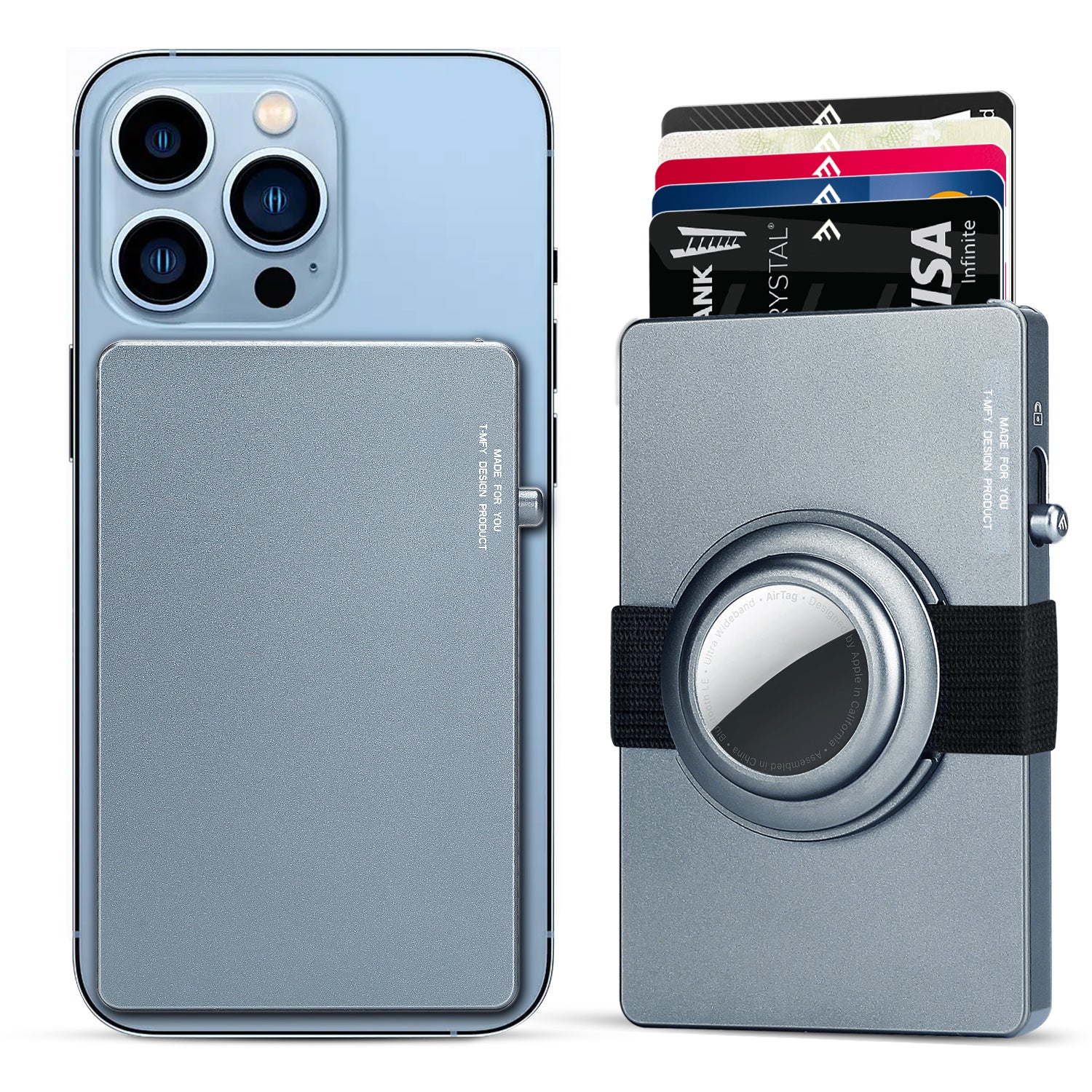TOYFID All-Aluminum Pop Up Slide Rfid Slim Card Holder Walle