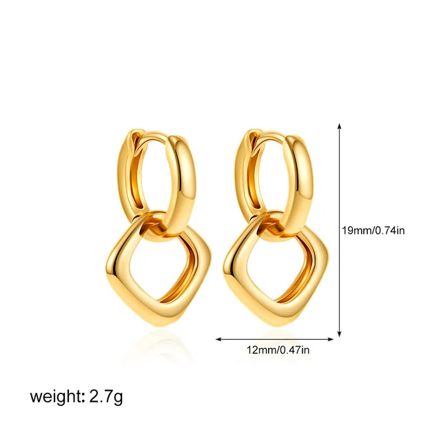 New Trend Waterproof Anti Allergic Metal Geometric Irregular