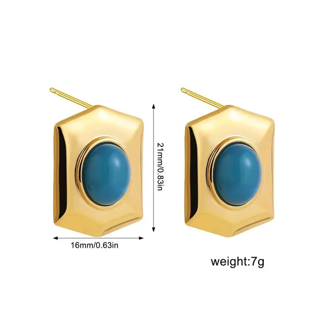 New Trend Waterproof Anti Allergic Metal Geometric Irregular