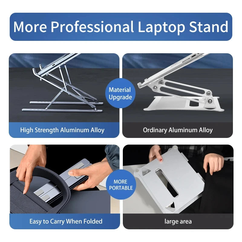 N8 Laptop Stand Adjustable Aluminum Desktop Cooling Pad for
