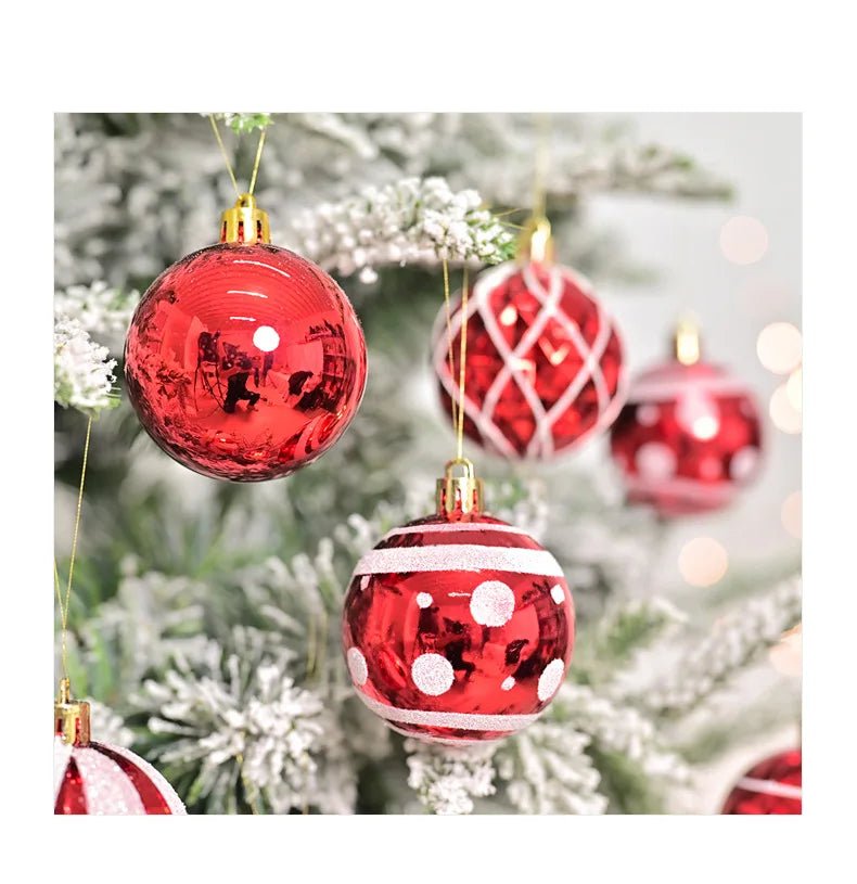 44pcs Christmas Baubles Set – Painted & Electroplated - Jasmind Stores