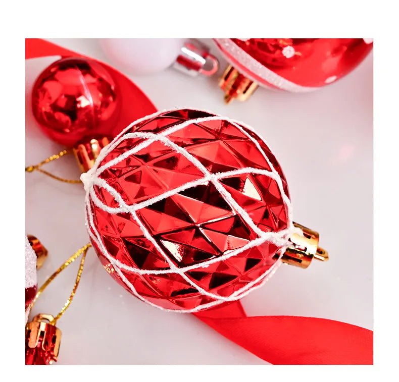 44pcs Christmas Baubles Set – Painted & Electroplated - Jasmind Stores