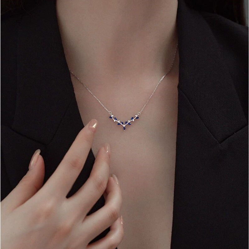 Hight Quality 925 Sterling Silver Antler Pendant Necklace fo