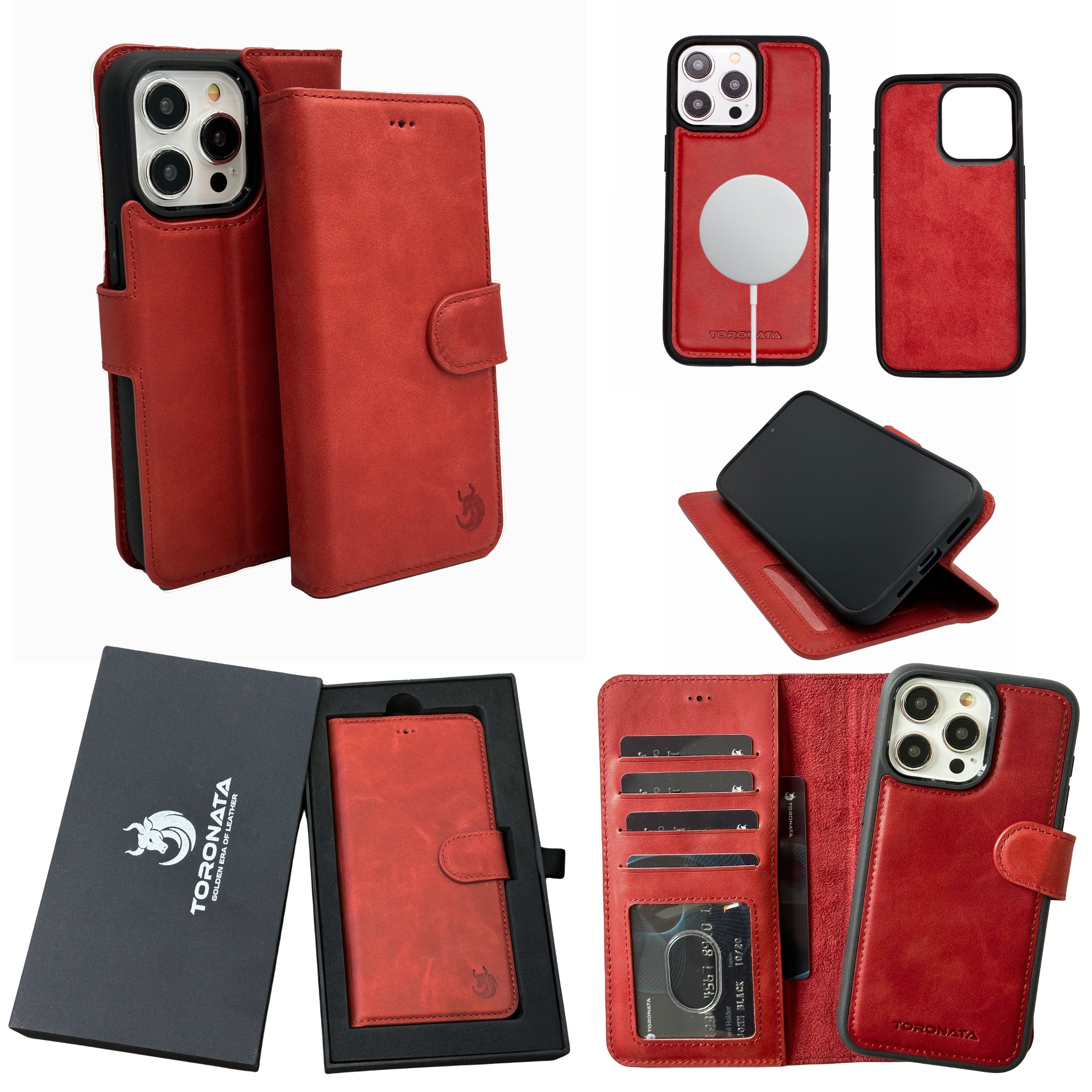 Vegas Premium Leather iPhone 15 Pro Wallet Case with MagSafe