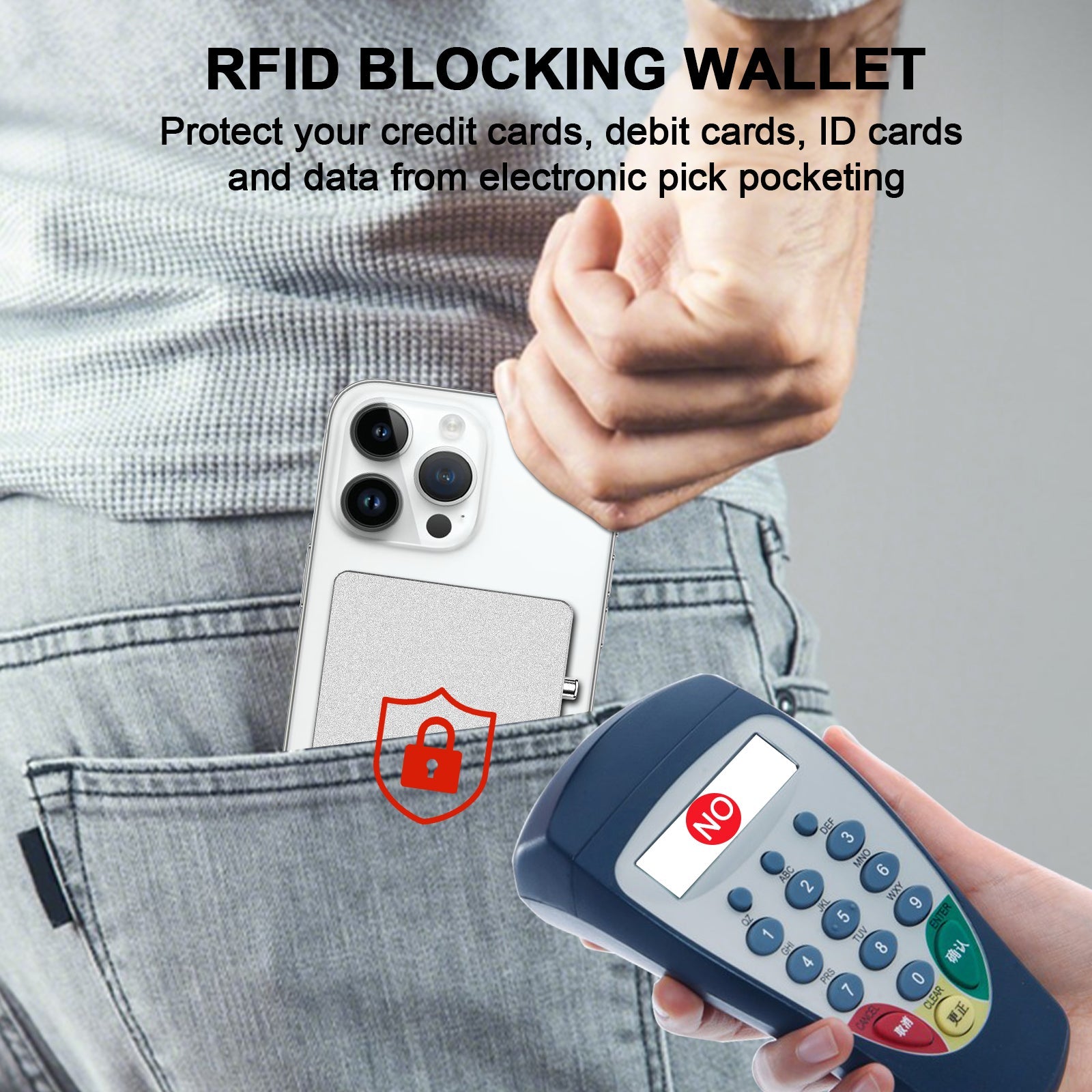 RFID Blocking Wallet Minimalist Slim Card Holder for Magsafe