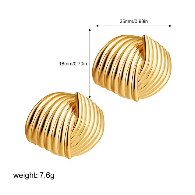 New Trend Waterproof Anti Allergic Metal Geometric Irregular
