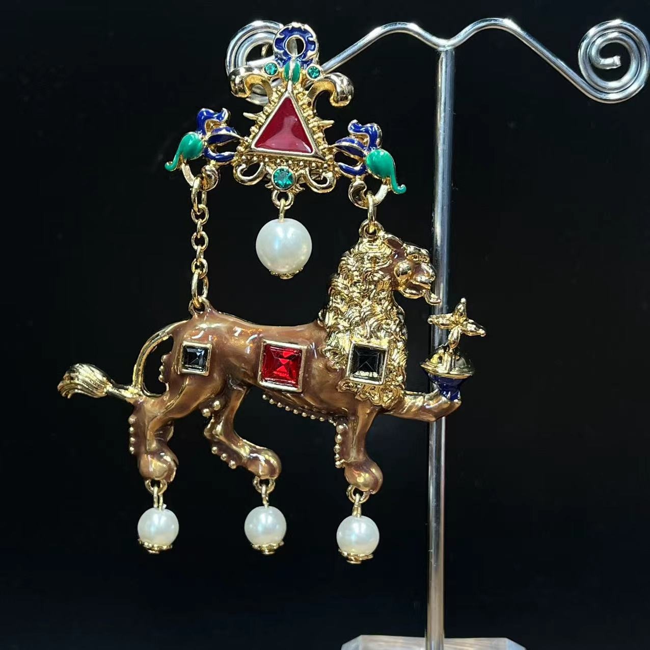 Enamel Heavy Industry Animal Cartoon Multi element Earrings