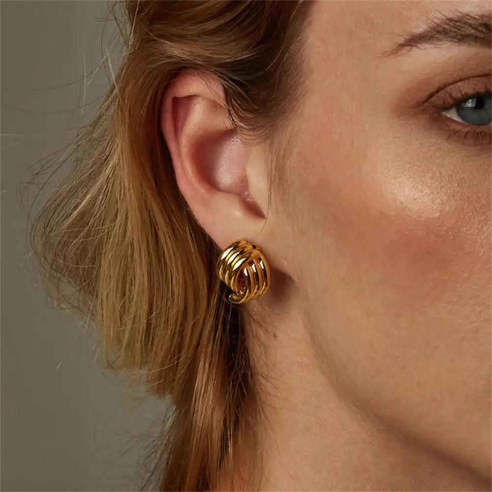New Trend Waterproof Anti Allergic Metal Geometric Irregular