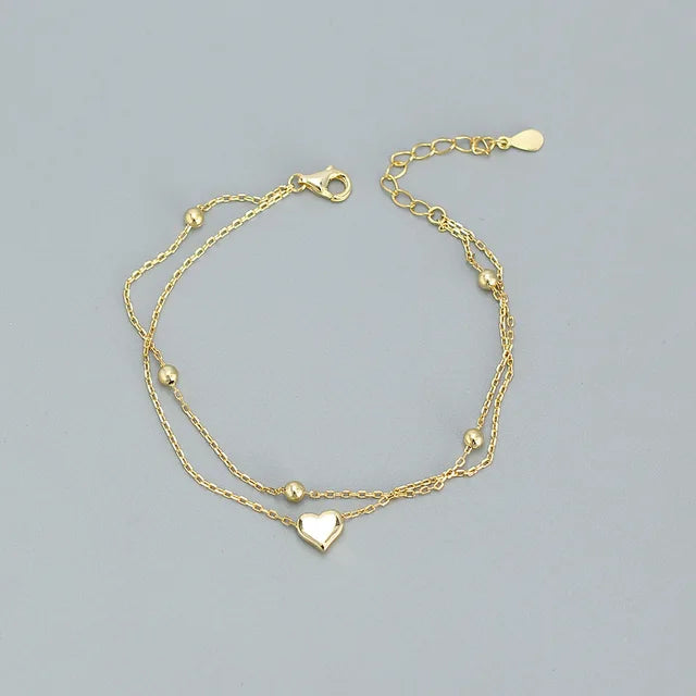 925 Sterling Silver Double Layer Heart