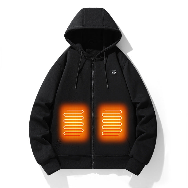 European and American zipper cardigan heating hoodie intelli